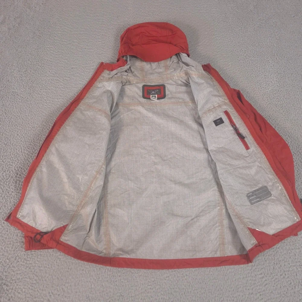 VINTAGE REI Jacket Boys L 14/16‎ Red Elements Rain Shell Taped Seams Hooded Y2K
